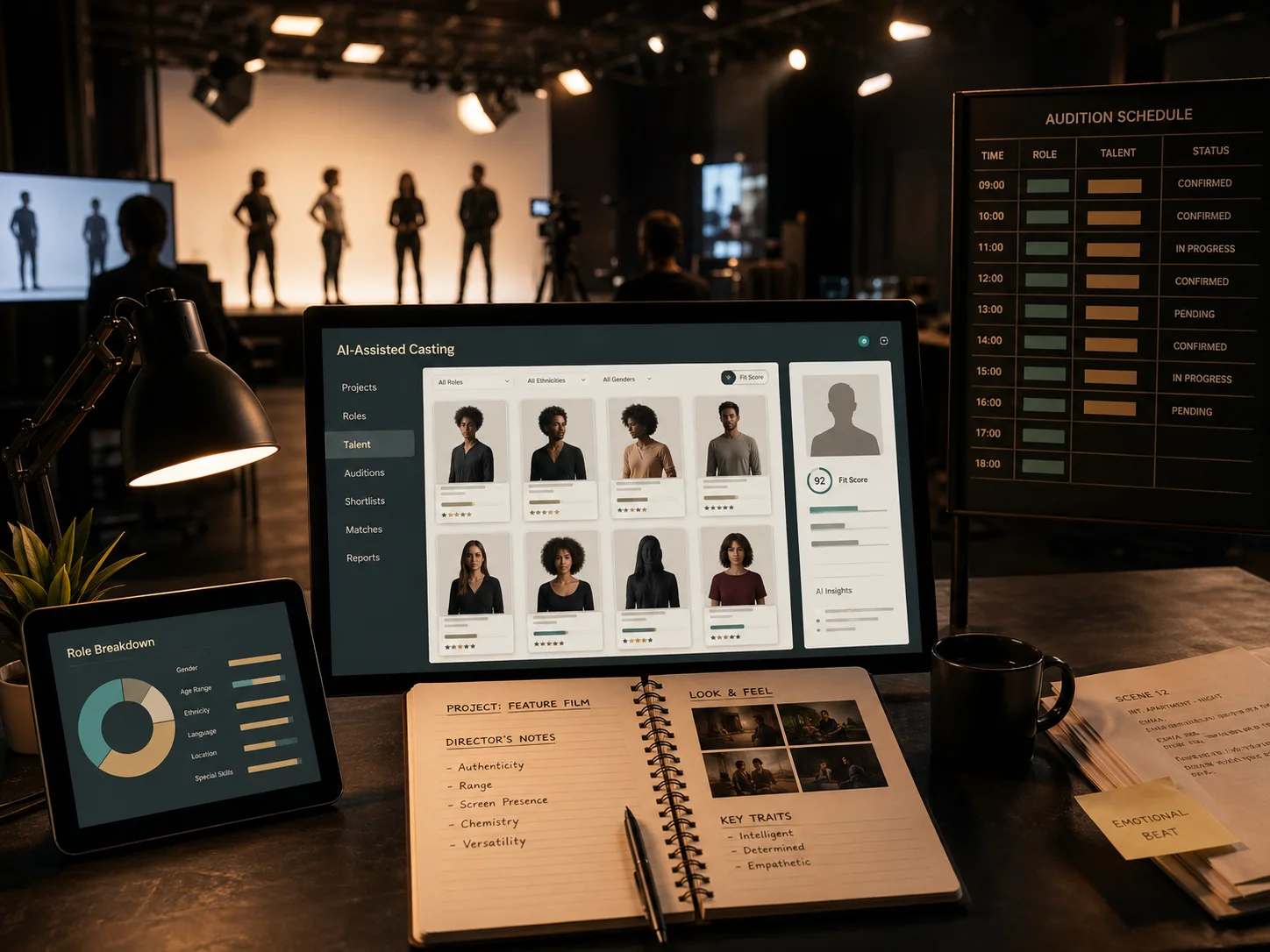 캐스팅 스튜디오와 프로필 매칭 화면